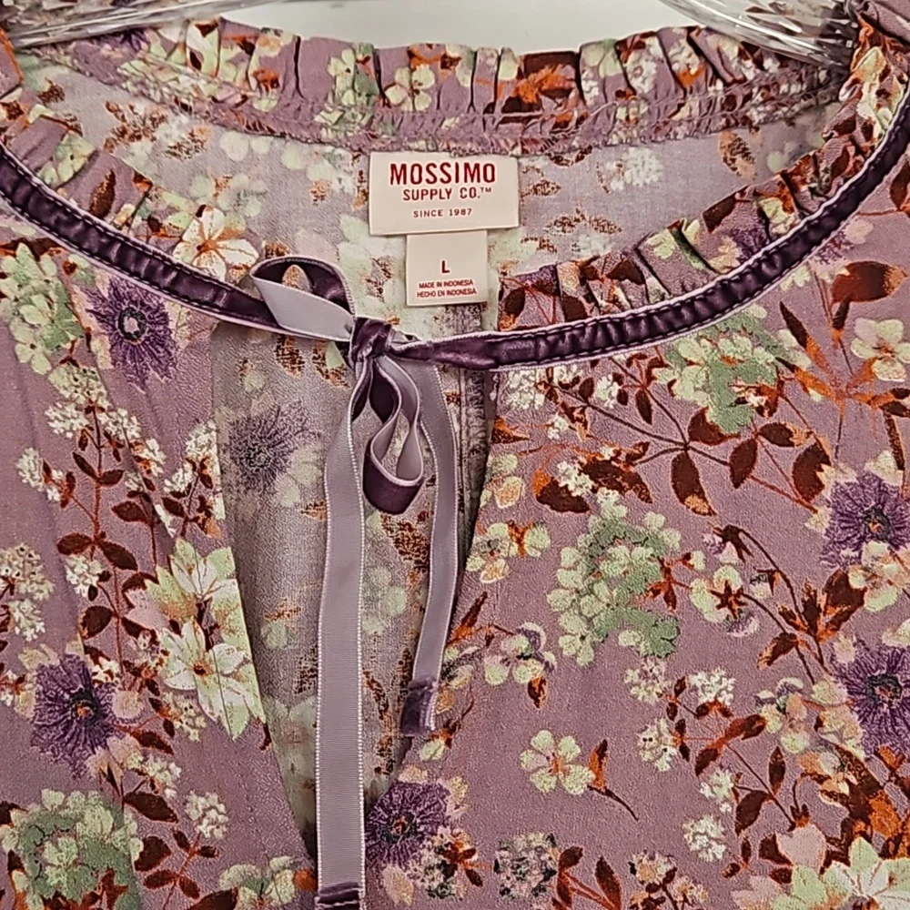 NWT MOSSIMO SUPPLY CO.  LONG  FLOWER BLOUSE/ DRESS - Picture 2 of 12